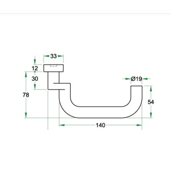 Artitec Partie trouée sur rosace ovale - CLASSE 4 - Noir à structure fine - Inclinée