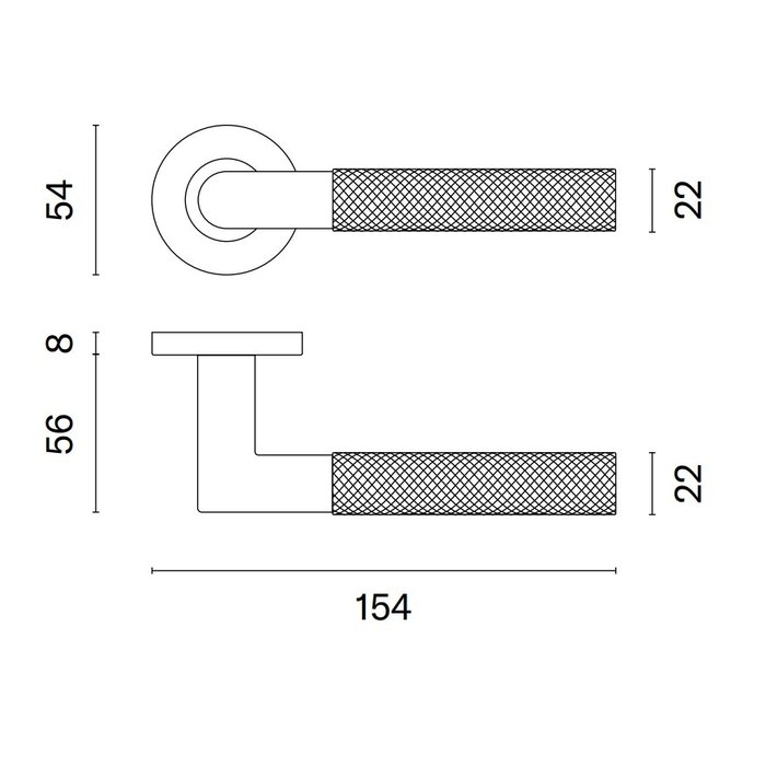 STERK Massive Türgriffe OVAL 1742 PRO 8mm der Marke "STERK" - Klasse 4 - Mattgold
