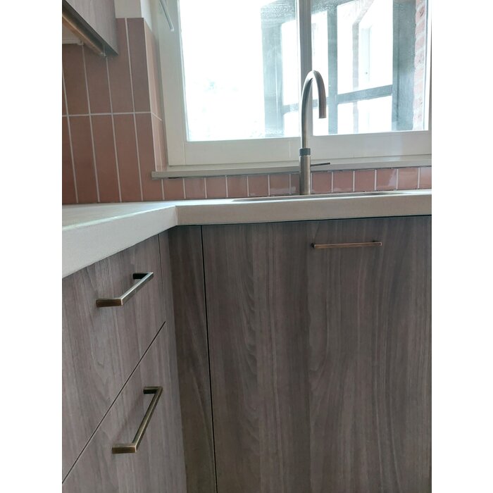 I.B.E. Furniture handle U-square antique brass brushed