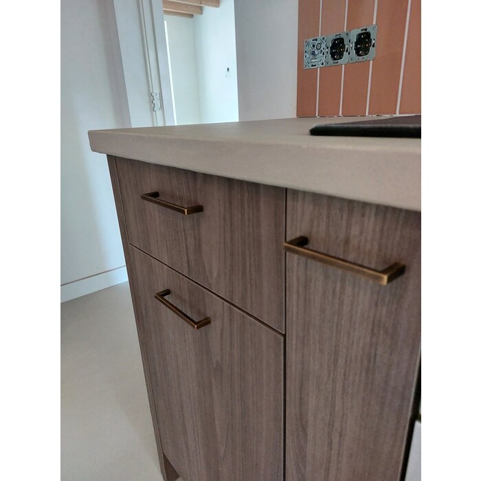 I.B.E. Poignée de meuble carré en U laiton antique brossé