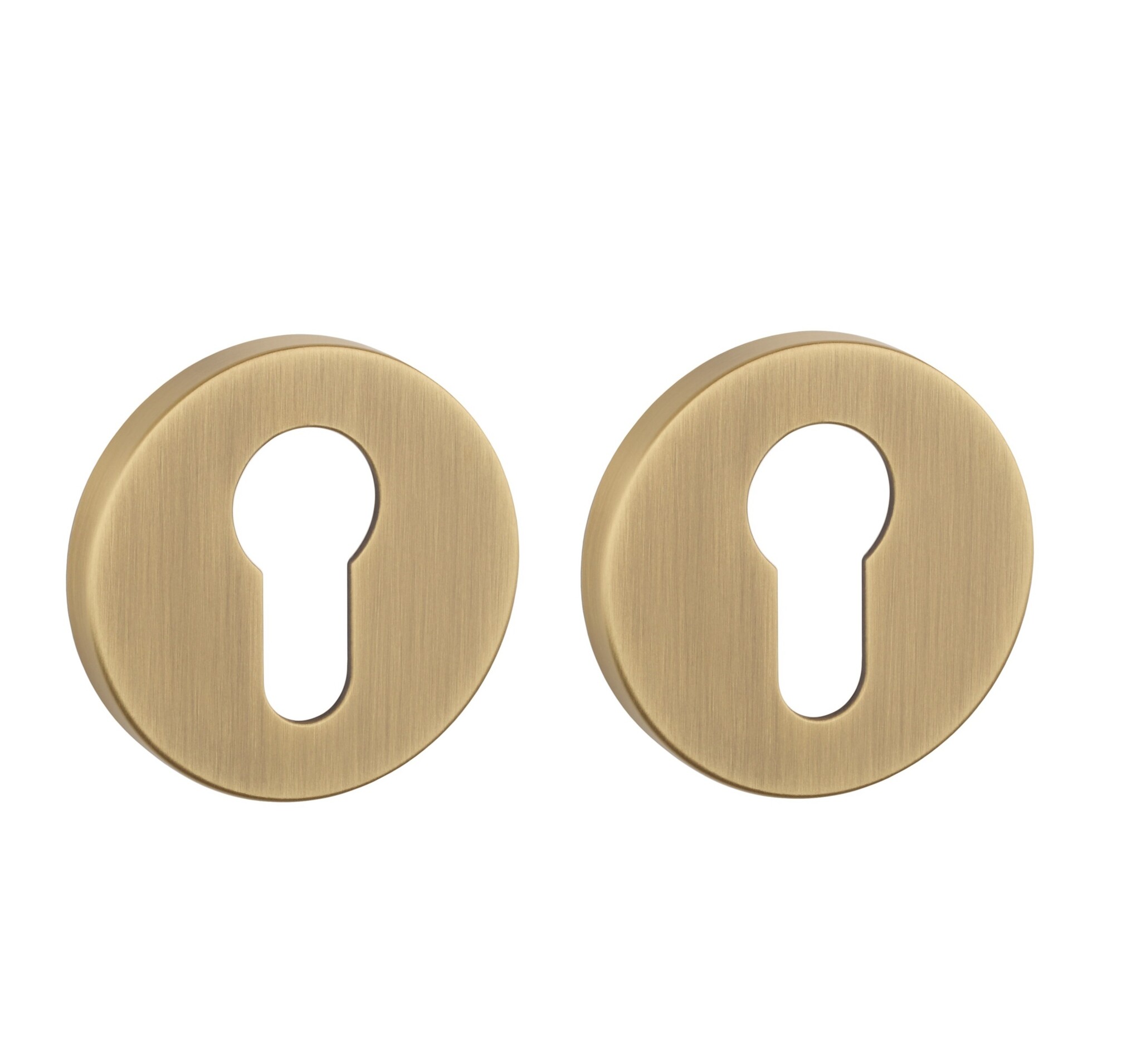 Paar ronde APRILE cilinderplaatjes Ø 52x7mm - Antiek messing
