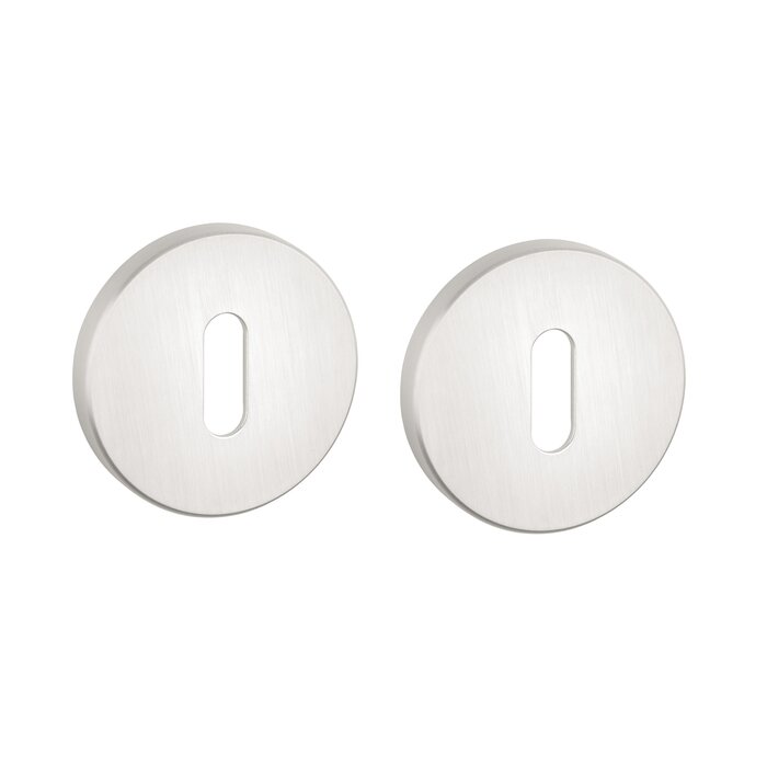 Aprile Pair of round APRILE key plates Ø 52x7mm - Pearl silver