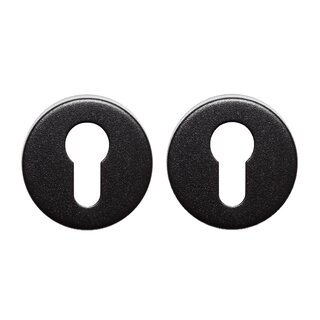 In-Door Paire d'assiettes cylindriques rondes inox/noir