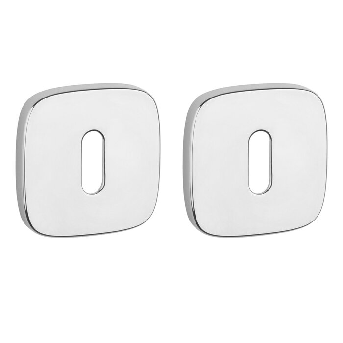 Aprile Porte-clés carrés APRILE coins arrondis - Chrome poli