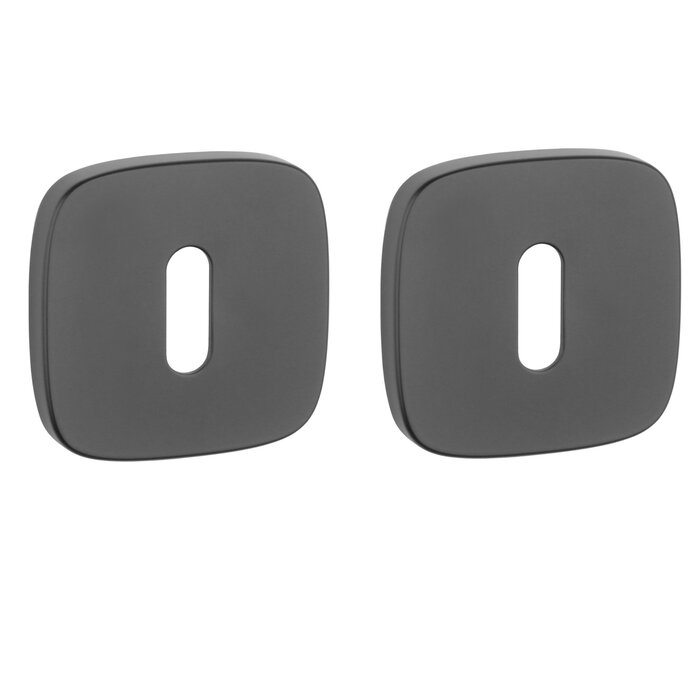 Aprile Porte-clés carrés APRILE noir mat avec coins arrondis