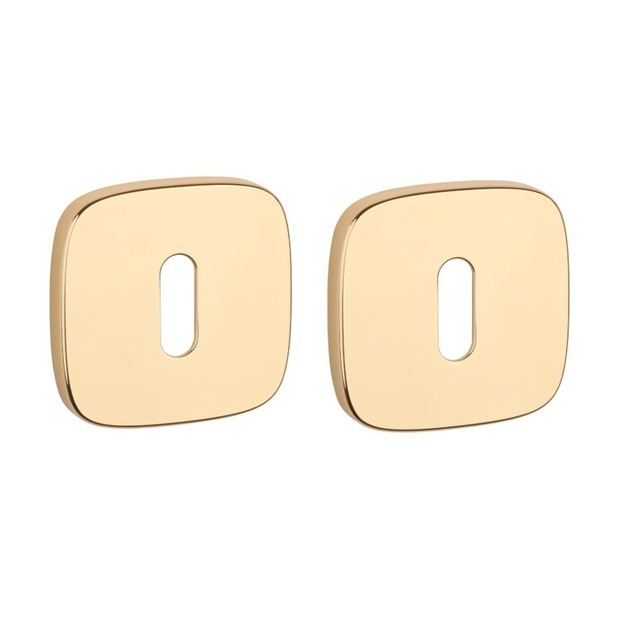 Aprile Porte-clés APRILE carrés à coins arrondis - Or poli