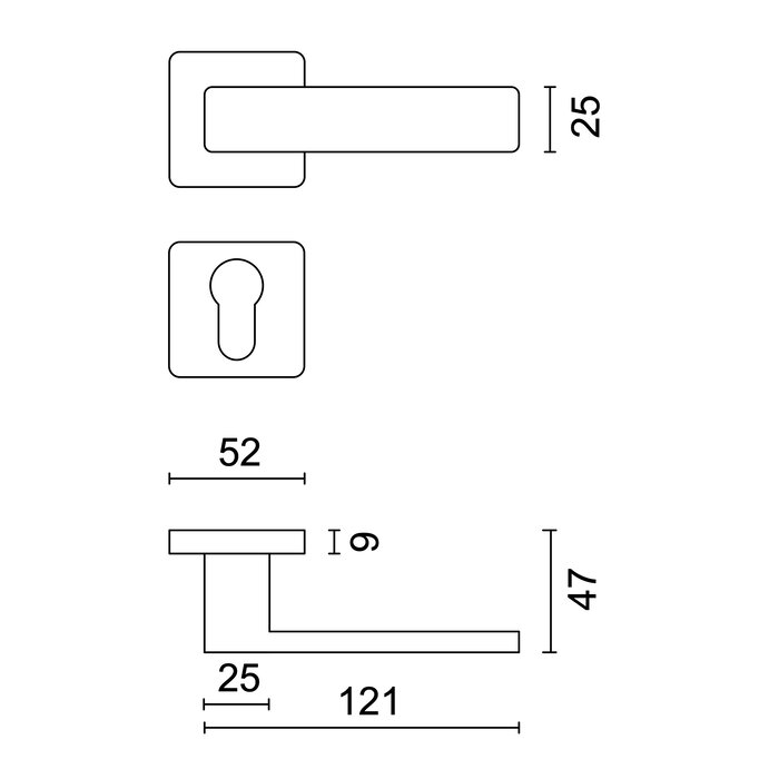 HDD Solid stainless steel door handles 'Rondi'
