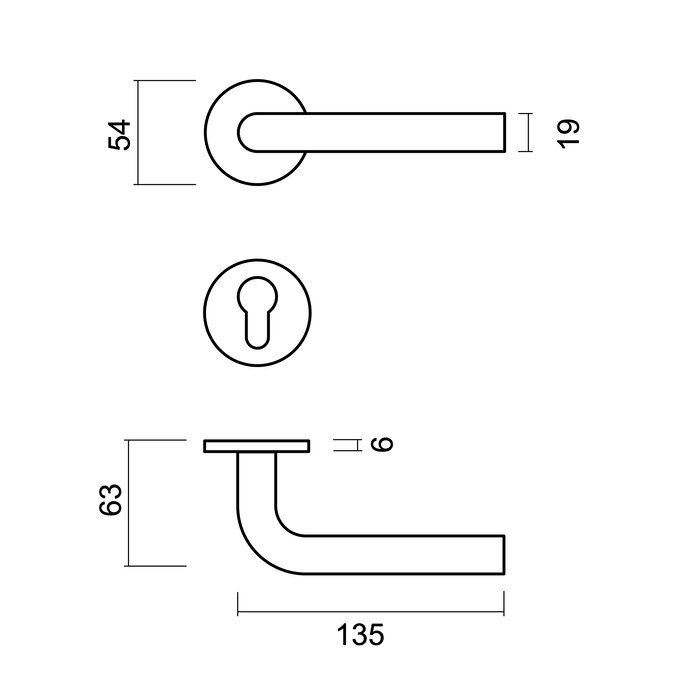 HDD Edelstahl Türgriffe "flach" L-Form