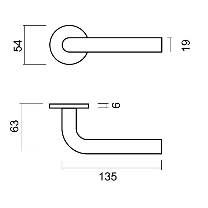 HDD Edelstahl Türgriffe "flach" L-Form