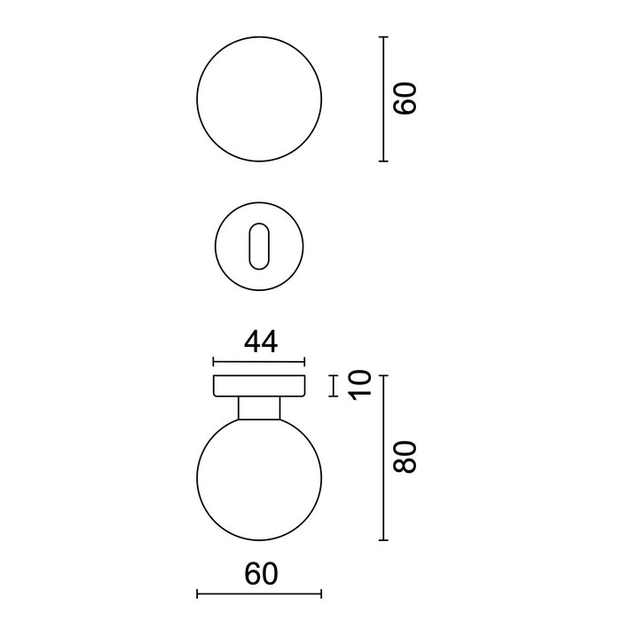 HDD Door handles/door knobs Boccia stainless steel look