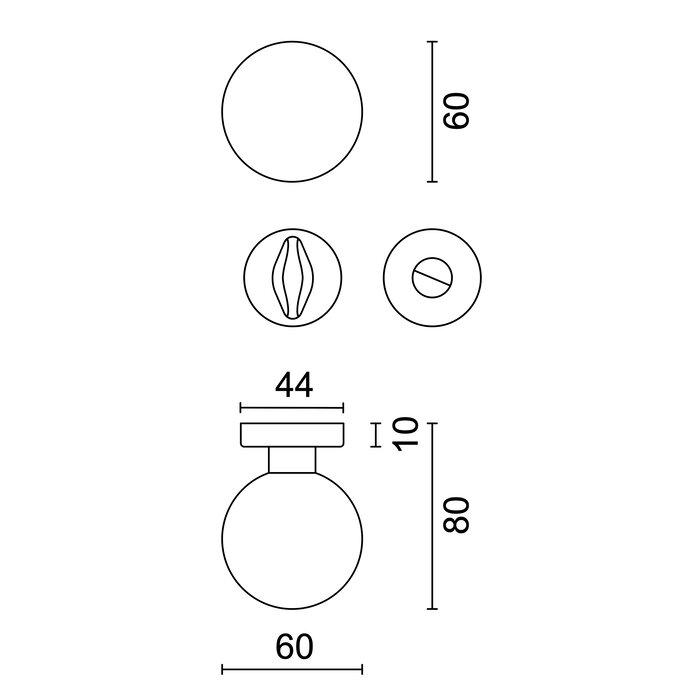 HDD Door handles/door knobs Boccia stainless steel look