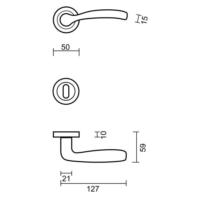 HDD Solid stainless steel look door handles Easy