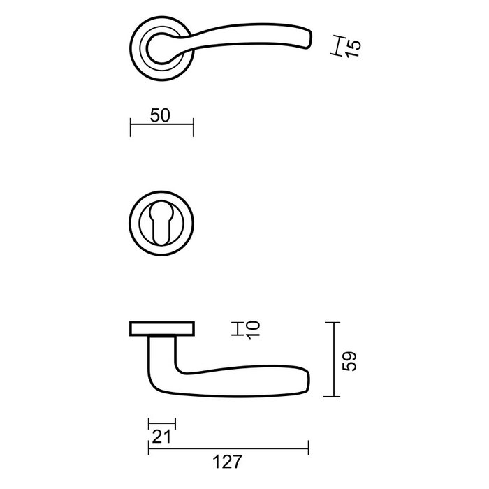 HDD Solid stainless steel look door handles Easy