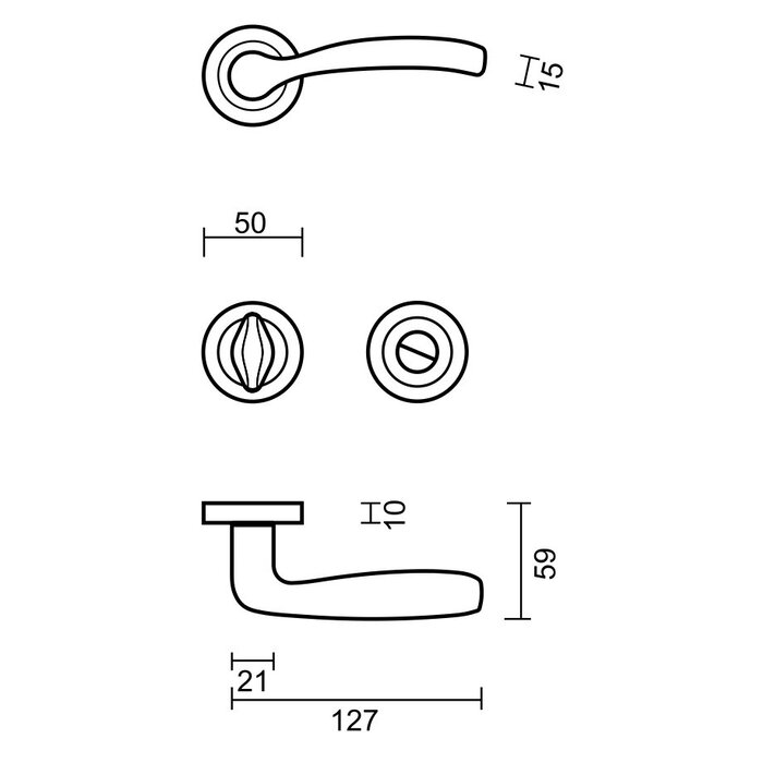HDD Solid stainless steel look door handles Easy