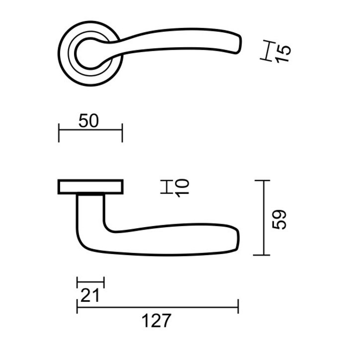 HDD Solid stainless steel look door handles Easy