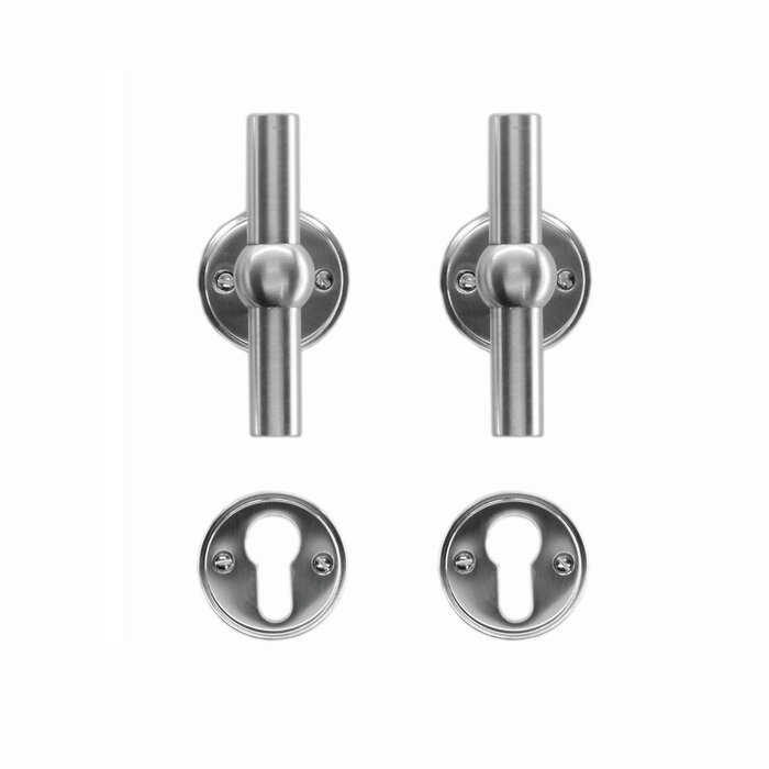 HDD Solid stainless steel look door handles Petana T+T
