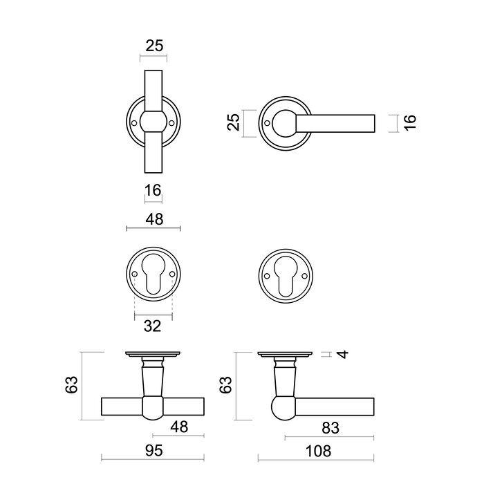 HDD Massieve RVS look deurklinken Petana T+L