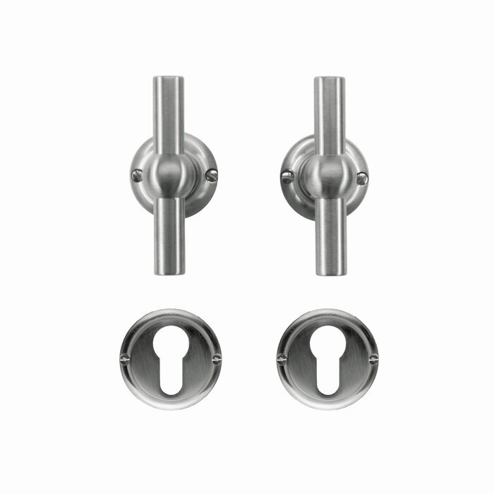 HDD Solid stainless steel look door handles Petra T+T