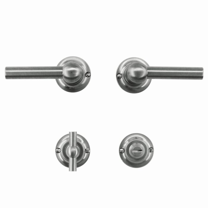 HDD Solid stainless steel look door handles Petra L+L