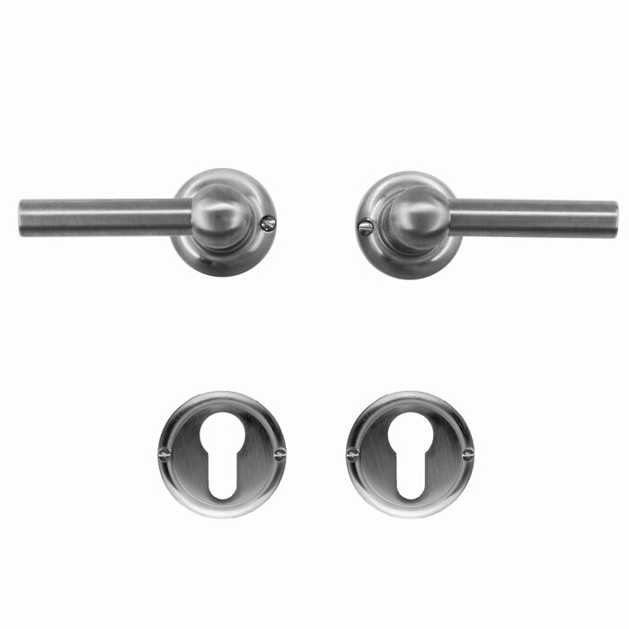 HDD Solid stainless steel look door handles Petra L+L