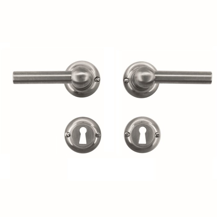 HDD Solid stainless steel look door handles Petra L+L