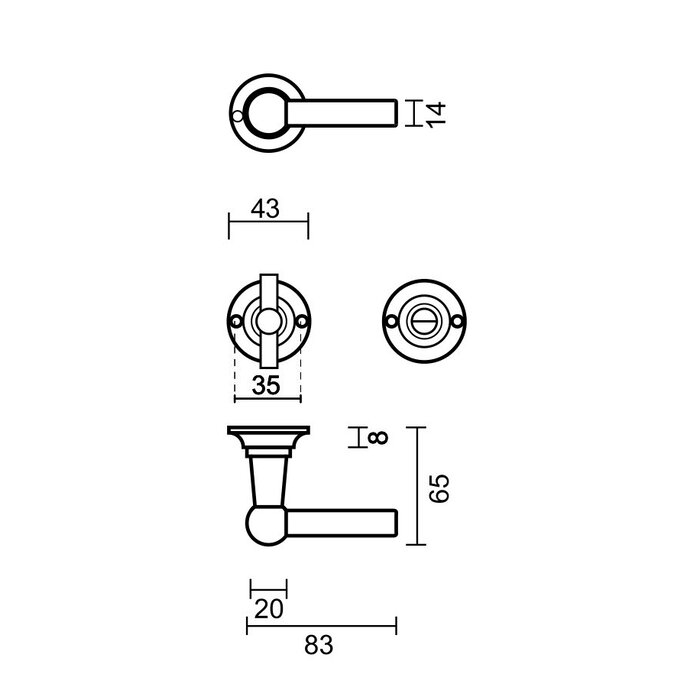 HDD Massieve RVS look deurklinken Petra L+L
