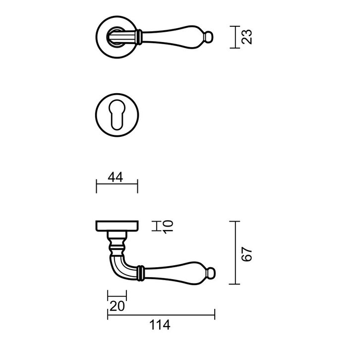 HDD Solid stainless steel look door handles Martina