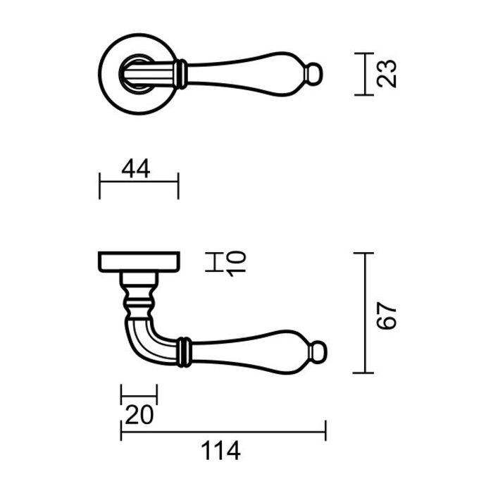 HDD Solid stainless steel look door handles Martina