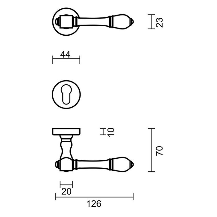 HDD Solid stainless steel look door handles Aldagonda