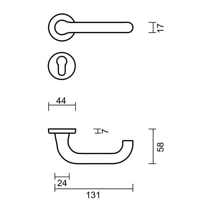 HDD Poignées de porte en aluminium 'Panda U'