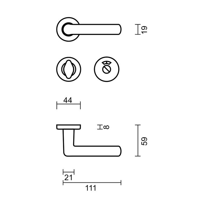 HDD Aluminium-Türgriffe 'Panda Alu L'