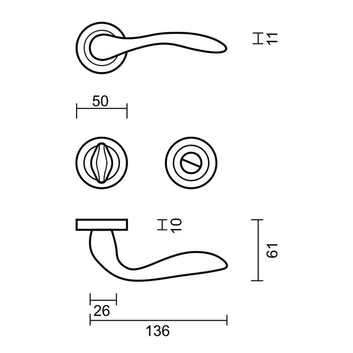 HDD Solid Cromsat door handles Giava