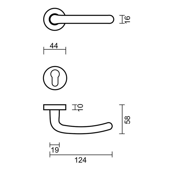 HDD Solid Cromsat door handles Titiana