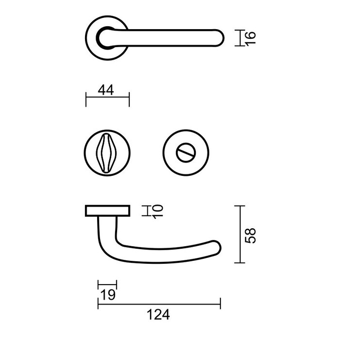 HDD Solid Cromsat door handles Titiana