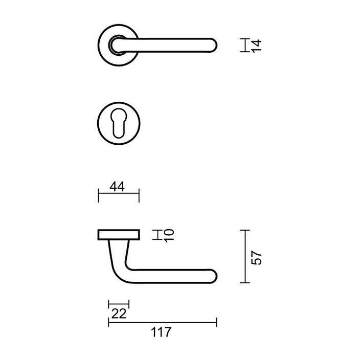 HDD Door handles Magda nickel