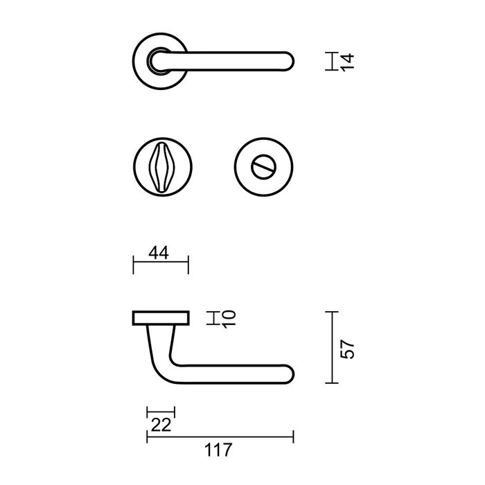HDD Door handles Magda nickel