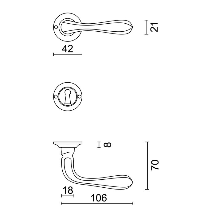 HDD Poignée de porte Gretana nickel