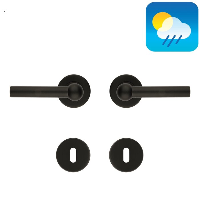 HDD Black door handles RAILY - Structure UV - Round L+L