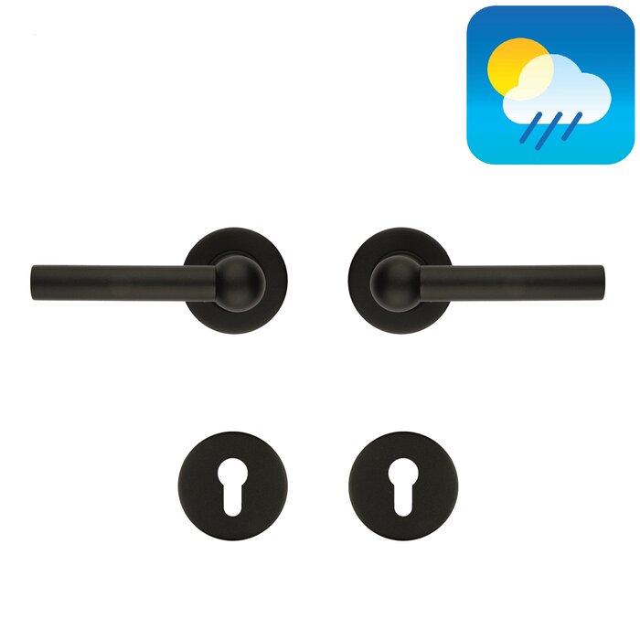 HDD Black door handles RAILY - Structure UV - Round L+L