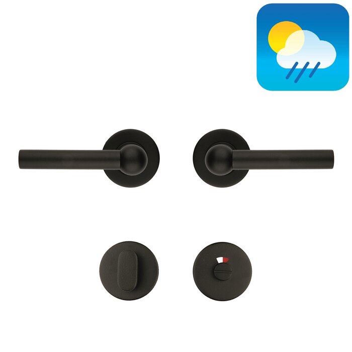 HDD Poignées de porte noires RAILY - Structure UV - Rondes L+L