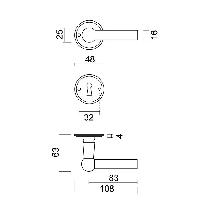 HDD Zwarte deurklinken PETANA L+L - UV Structuurlak