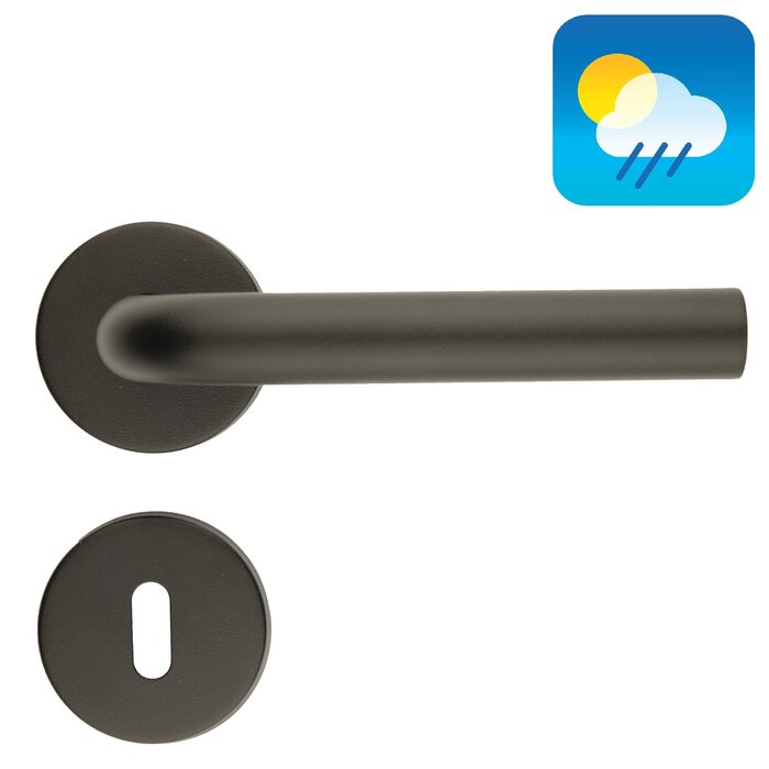 HDD Black door handles L - SHAPE 19mm - UV Structure - class 3