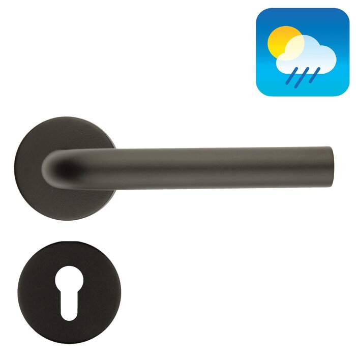 HDD Black door handles L - SHAPE 19mm - UV Structure - class 3