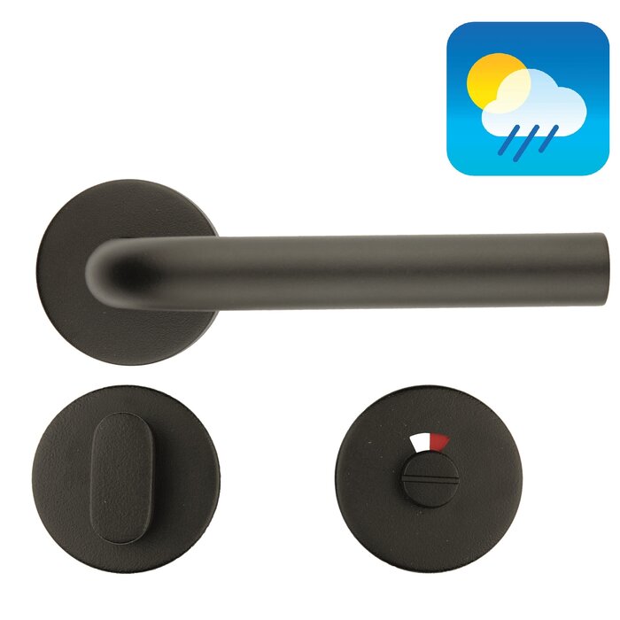 HDD Poignées de porte noires L - FORME 19mm - Structure UV - classe 3