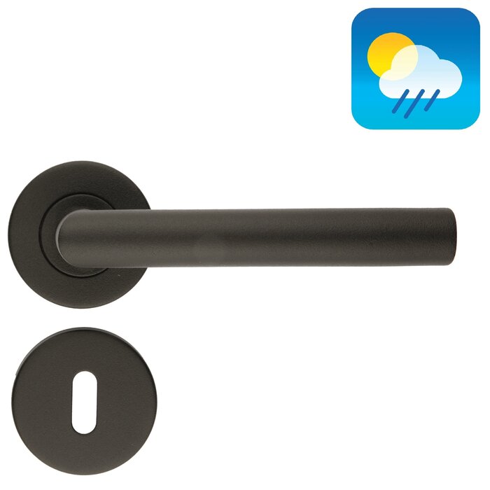 HDD Poignées de porte noires I - FORME 19mm - Structure UV - Classe 3