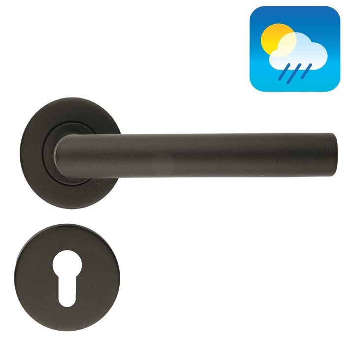 HDD Black door handles I - SHAPE 19mm - UV Structure - Class 3