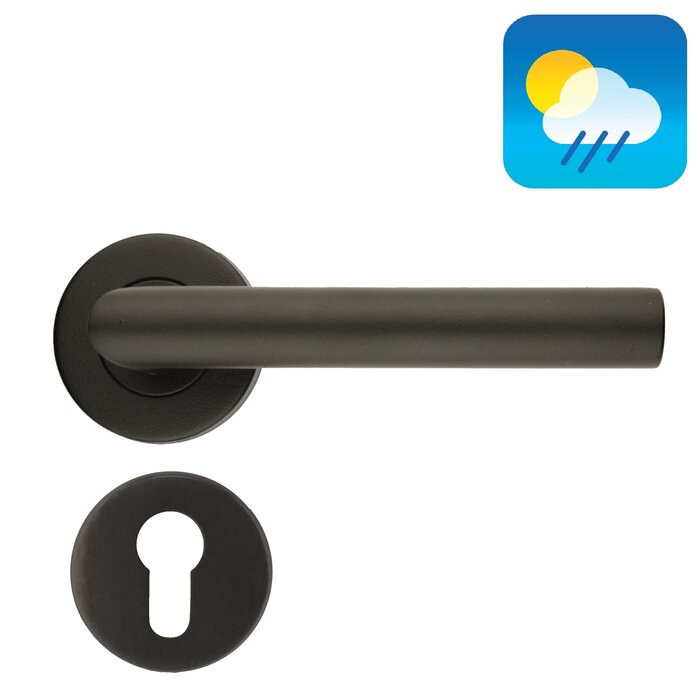 HDD Black door handles ROLLER SHUTTER I - SHAPE 19mm - UV Structure