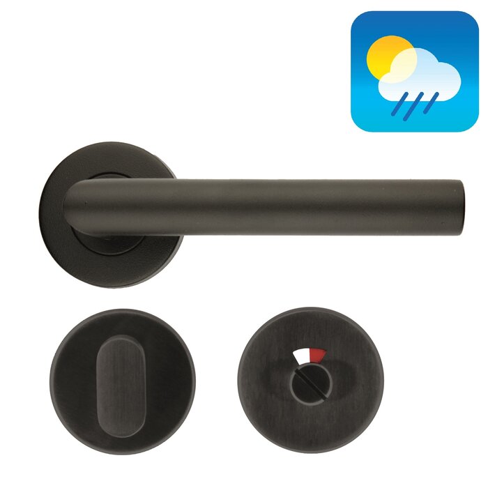 HDD Black door handles ROLLER SHUTTER I - SHAPE 19mm - UV Structure