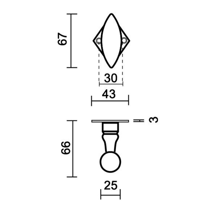HDD Schwarze Türgriffe Olina-Scheibe im Gusseisen-Look
