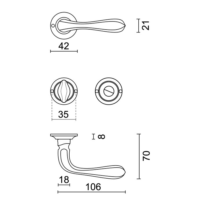 HDD Black door handles Gretana font